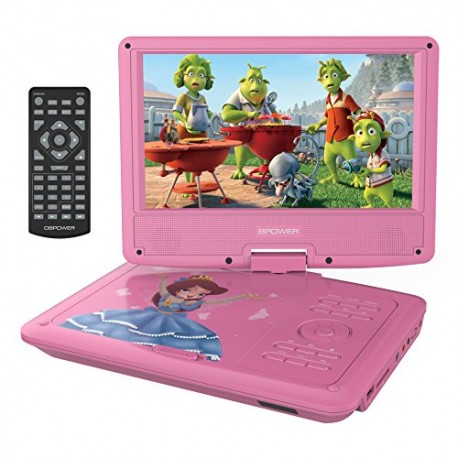DBPOWER 9' Portable DVD Player for Kids, Swivel Screen, 3 Hours Rechargeable Battery