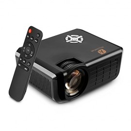 1800 Lumens LCD Mini Projector, Houzetek LED Multimedia Home Theater Video Projector for Cinema Movie
