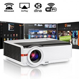 200' LCD LED HD Android Projector Wifi 4200 Lumen WXGA, Multimedia Home Cinema Theater Video Projector 1080P
