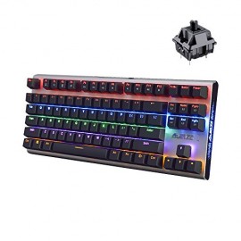 Ajazz Firstblood 87 Keys RGB Mechanical Keyboard, Blue Switches AK40 Backlit Gaming Keyboard, Black